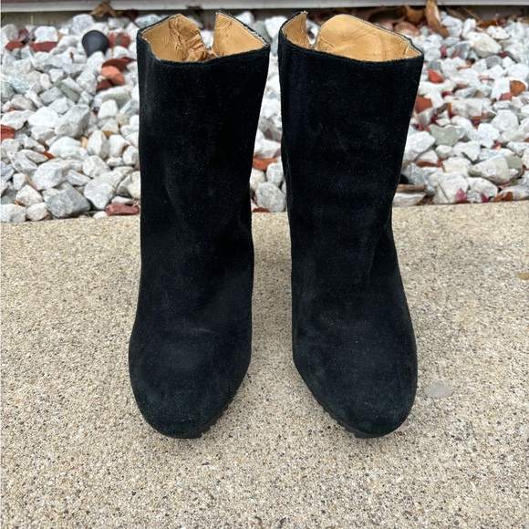 SALE Nine West Genuine Leather Suede High Heel Platform Boots Booties - Picture 5 of 10